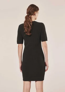 TARA JARMON Rayonnante Black Iridescent Cotton Dress Cheap