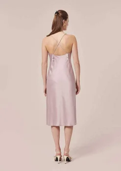 TARA JARMON Reane Purple Fluid Satin Dress Flash Sale