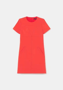 TARA JARMON Rehane Coral Double Canvas Dress Best Sale