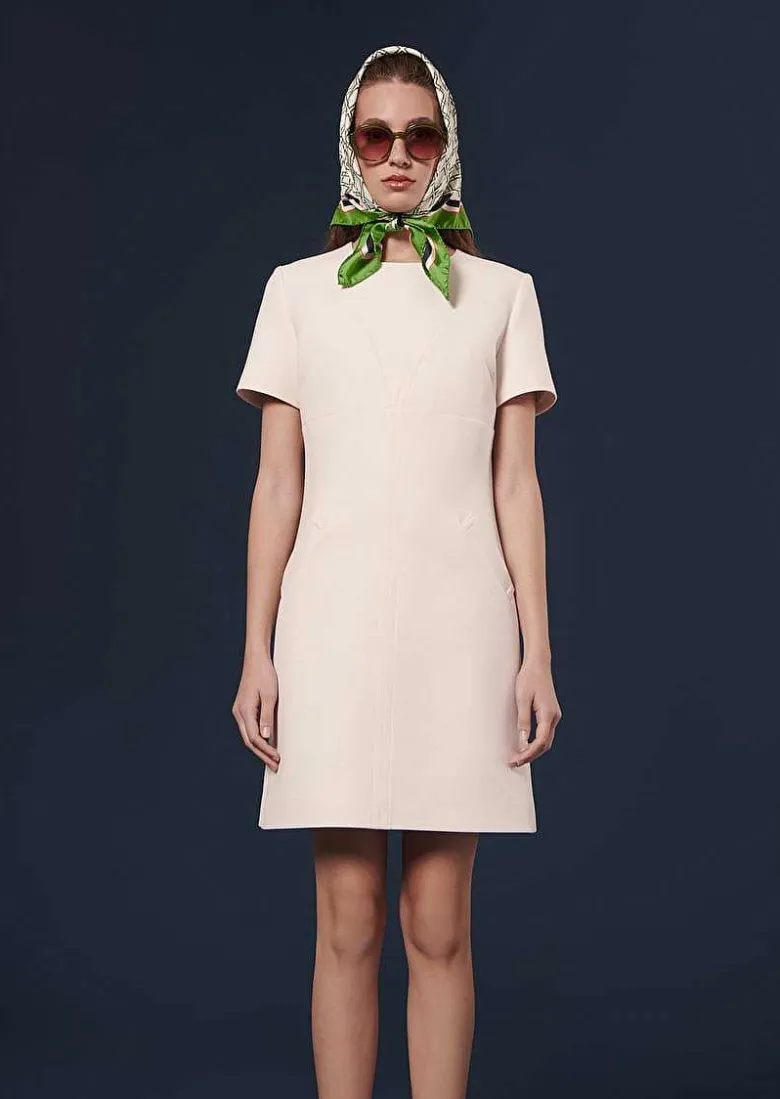 TARA JARMON Rehane Ecru Double Canvas Dress Clearance