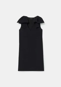 TARA JARMON Remarquable Black Crepe Dress Cheap