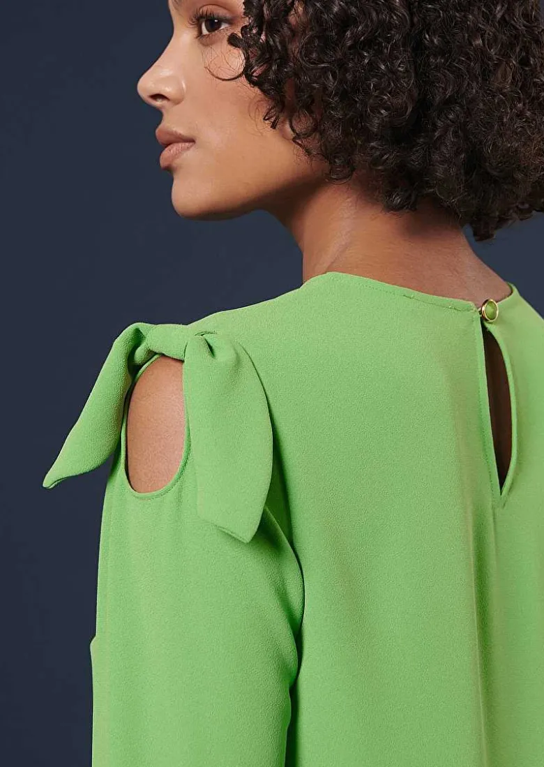 TARA JARMON Renato Green Crepe Dress Hot