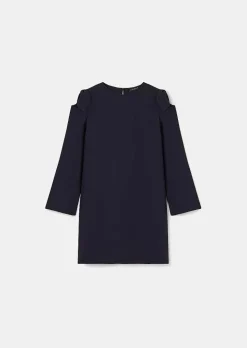 TARA JARMON Renato Midnight Blue Crepe Dress New
