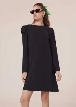 TARA JARMON Renato Midnight Blue Crepe Dress New