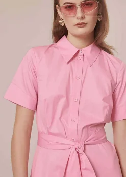 TARA JARMON Retronie Pink Poplin Dress Flash Sale