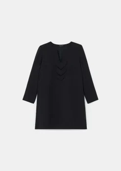 TARA JARMON Rhea Black Crepe Dress New