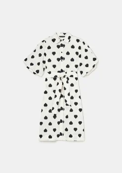 TARA JARMON Riminy Ecrue With Black Polka Hearts Dress Fashion