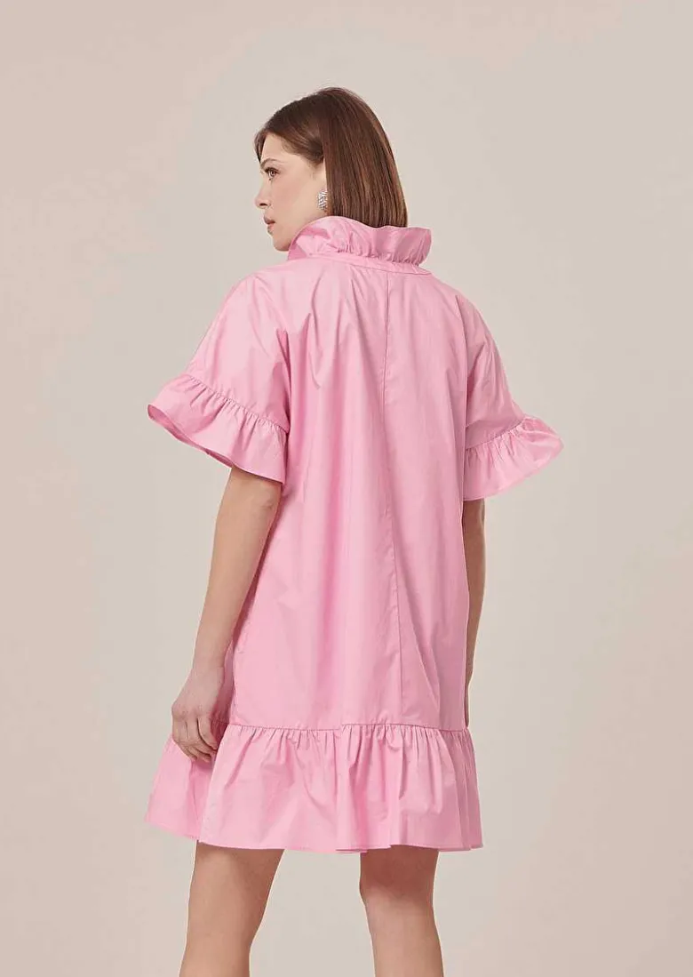 TARA JARMON Ripoline Pink Poplin Dress Online
