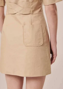 TARA JARMON Robin Beige Cotton Dress Best Sale
