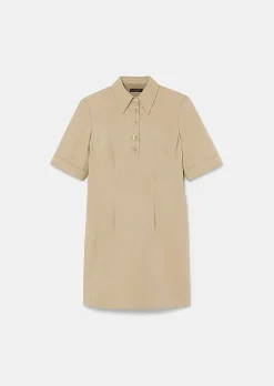 TARA JARMON Robin Beige Cotton Dress Best Sale