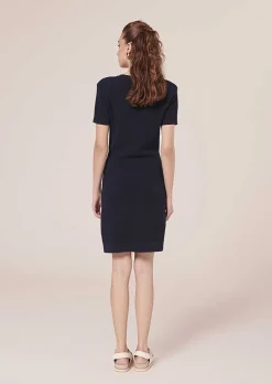 TARA JARMON Rocky Midnight Blue Cupro Dress Cheap