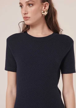 TARA JARMON Rocky Midnight Blue Cupro Dress Cheap