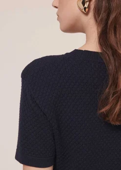 TARA JARMON Rocky Midnight Blue Cupro Dress Cheap