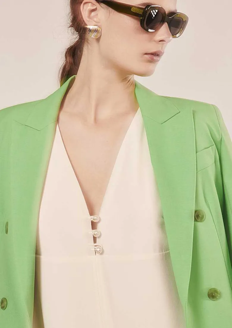 TARA JARMON Rolis Ecru Crepe Dress Online