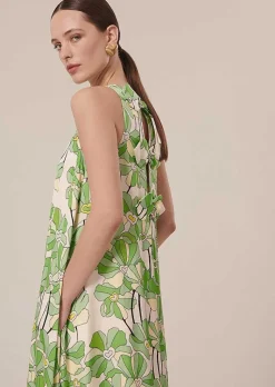 TARA JARMON Roxanne Green Floral Printed Dress Shop