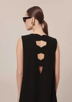 TARA JARMON Roxy Black Crepe Dress Outlet