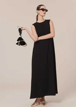 TARA JARMON Roxy Black Crepe Dress Outlet