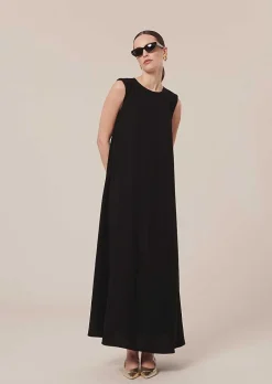 TARA JARMON Roxy Black Crepe Dress Outlet