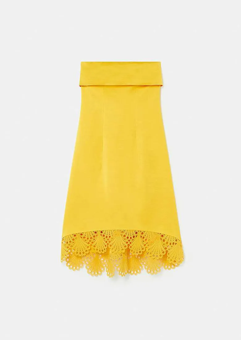 TARA JARMON Roy Yellow Satin Dress Online