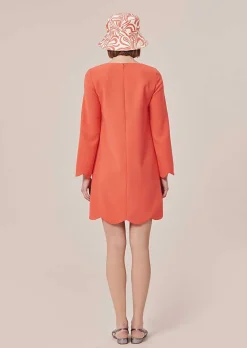 TARA JARMON Ruoda Coral Crepe Dress Discount