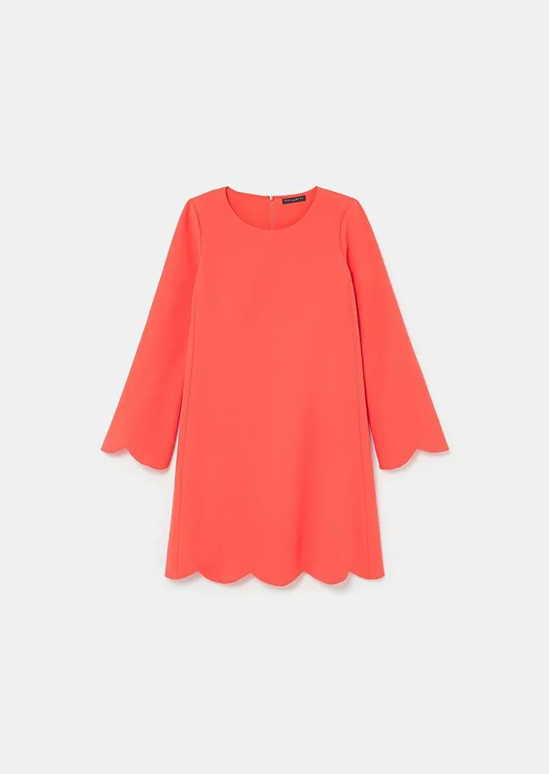 TARA JARMON Ruoda Coral Crepe Dress Discount