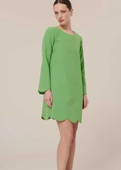 TARA JARMON Ruoda Green Crepe Dress Best Sale