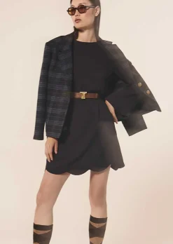 TARA JARMON Ruoda Midnight Blue Crepe Dress Shop