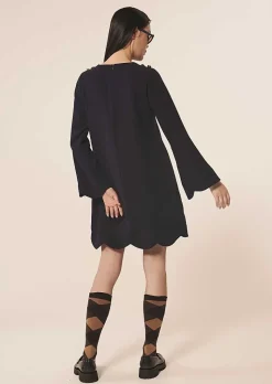 TARA JARMON Ruoda Midnight Blue Crepe Dress Shop