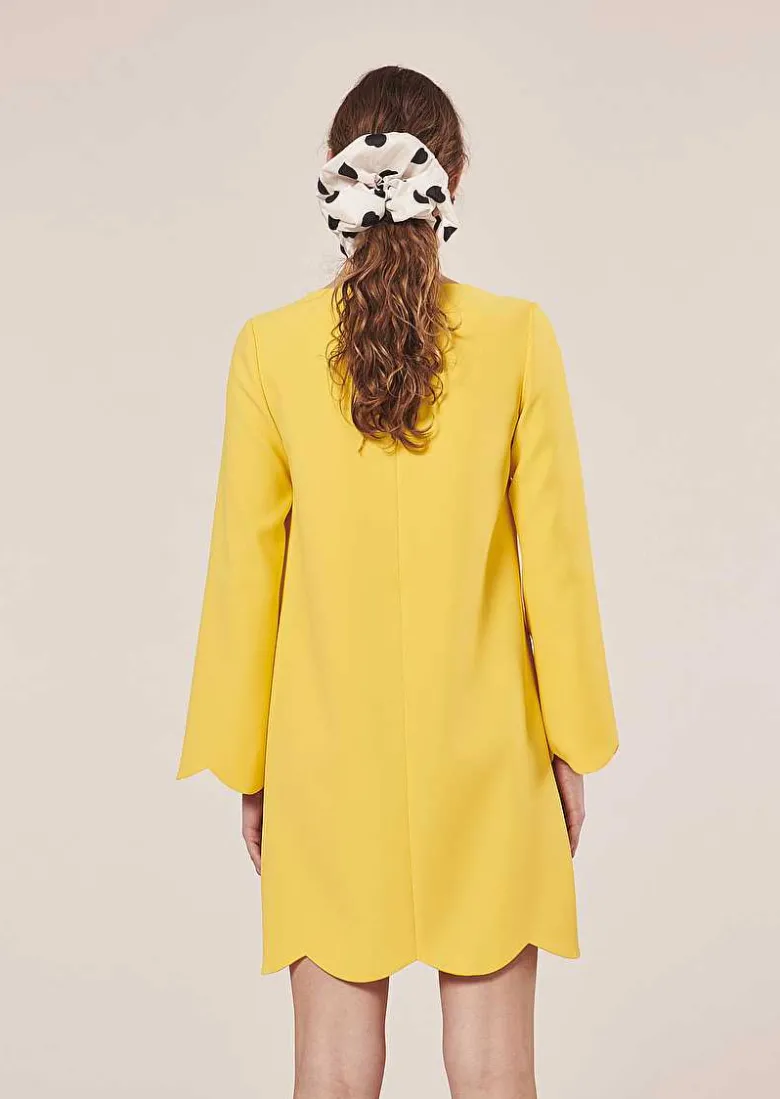 TARA JARMON Ruoda Yellow Crepe Dress Store