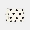 TARA JARMON Sabrina Ecru With Black Polka Hearts Soft Clutch New