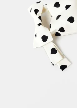 TARA JARMON Sally Ecru With Black Polka Hearts Soft Bag Best
