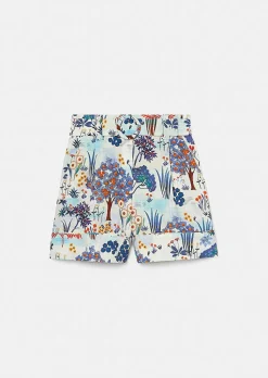 TARA JARMON Shelby Blue Floral Printed Cotton Shorts Shop