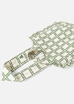 TARA JARMON Soledad Ecru With Green Graphic Design Bag Shop