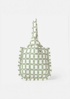 TARA JARMON Soledad Ecru With Green Graphic Design Bag Shop