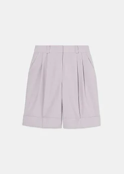 TARA JARMON Swan Purple Cold Wool Shorts Best