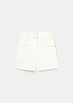 TARA JARMON Sylviane White Cotton Shorts Sale