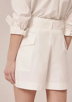 TARA JARMON Sylviane White Cotton Shorts Sale