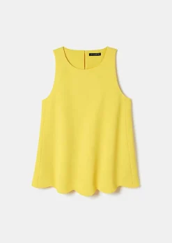 TARA JARMON Tabo Yellow Crepe Top Cheap