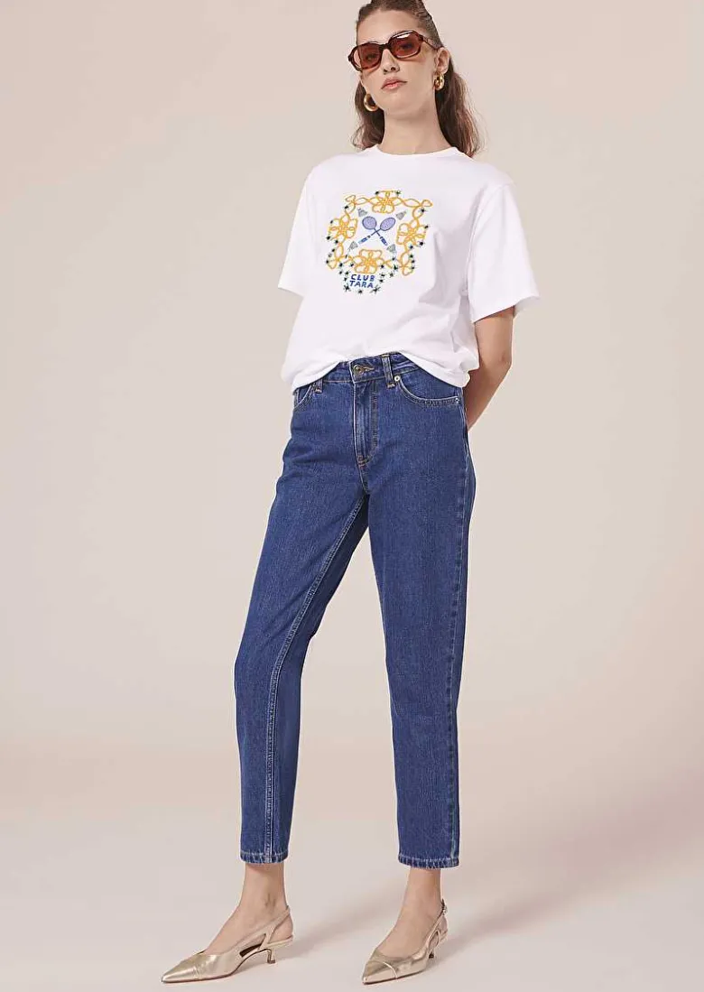 TARA JARMON Taraclub White Jersey T-Shirt Outlet