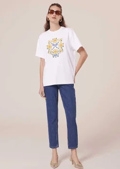 TARA JARMON Taraclub White Jersey T-Shirt Outlet