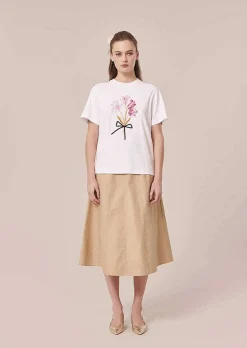 TARA JARMON Taraflowers White Jersey T-Shirt Cheap