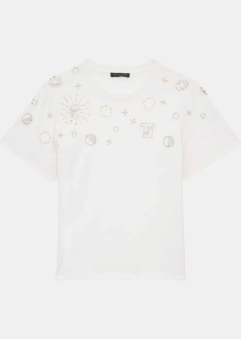 TARA JARMON Taralove White Jersey Top Sale