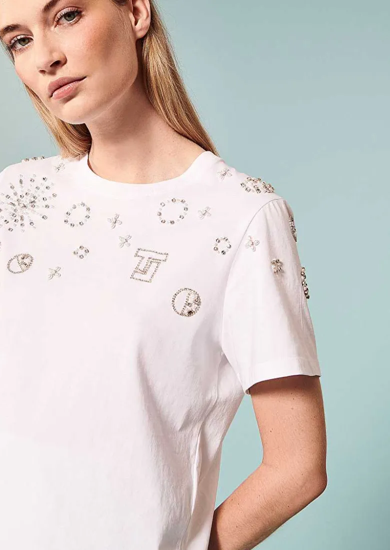 TARA JARMON Taralove White Jersey Top Sale