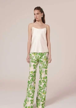 TARA JARMON Tess Ecru Flowing Satin Top Online