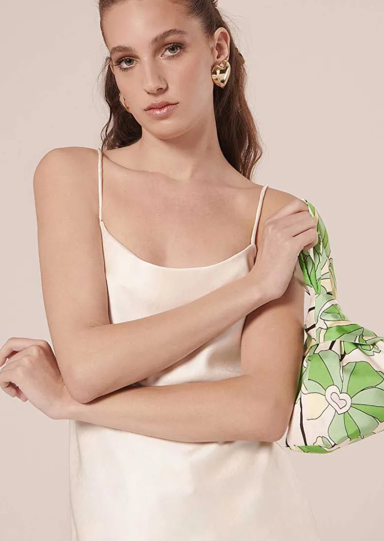 TARA JARMON Tess Ecru Flowing Satin Top Online