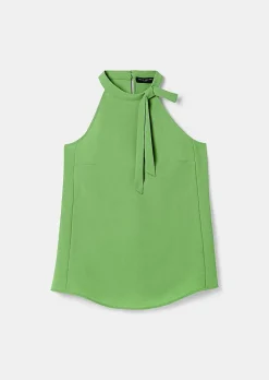 TARA JARMON Tierri Green Crepe Top Discount