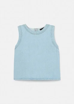 TARA JARMON Tokono Light Blue Denim Top Fashion