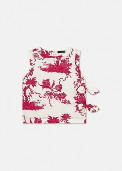 TARA JARMON Tonka Ecru Floral Printed Top Sale