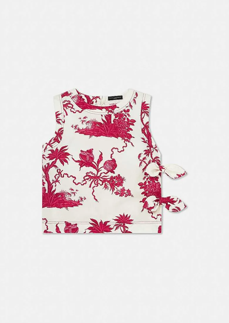 TARA JARMON Tonka Ecru Floral Printed Top Sale