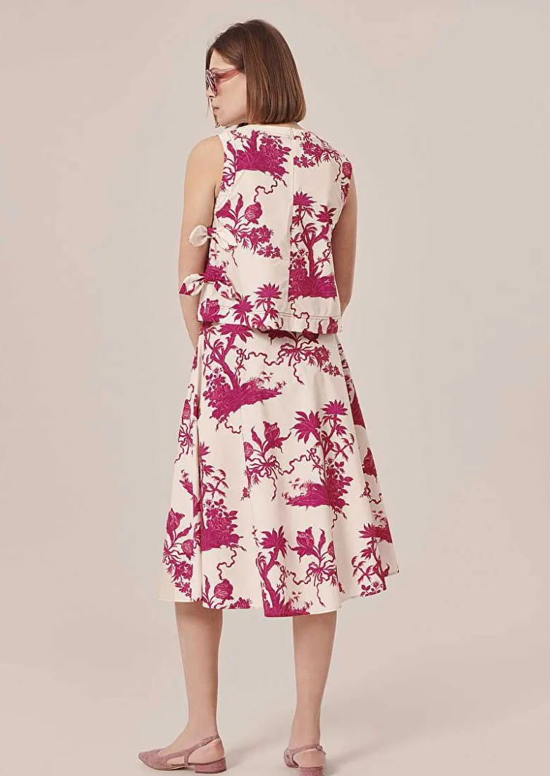 TARA JARMON Tonka Ecru Floral Printed Top Sale